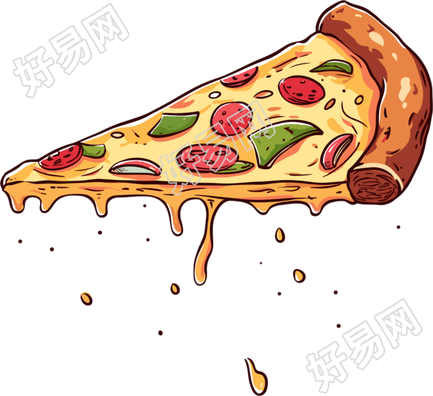 披萨手绘风格素材