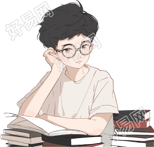 卡通读书商用图形素材