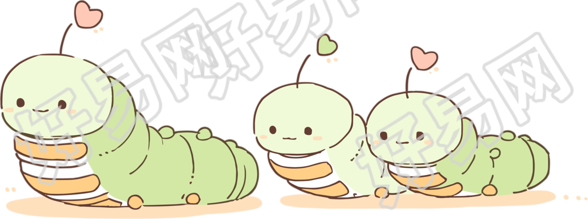 蚕宝宝手绘图案素材