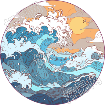 卡通海洋手绘插画PNG