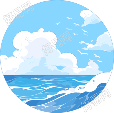 卡通海洋手绘创意设计元素