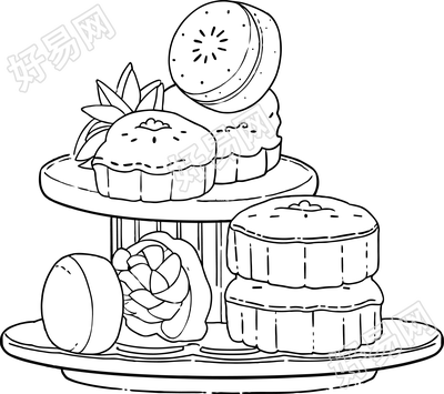 月饼简笔画怎么画