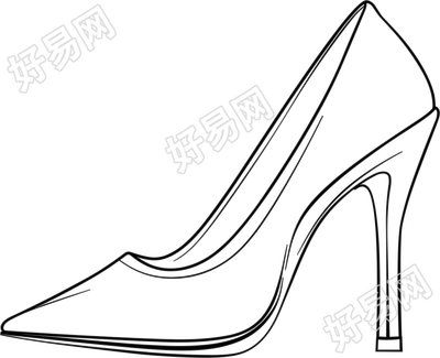 高跟鞋子简笔画