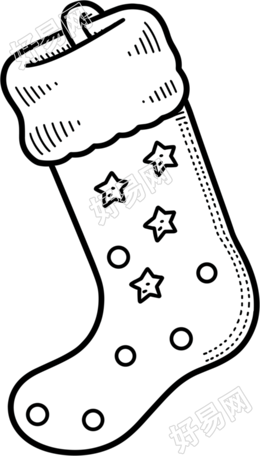 圣诞袜子简笔画