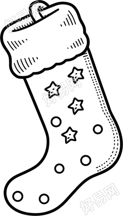 圣诞袜子简笔画