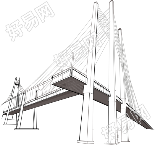 斜拉桥简笔画