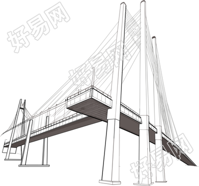 斜拉桥简笔画