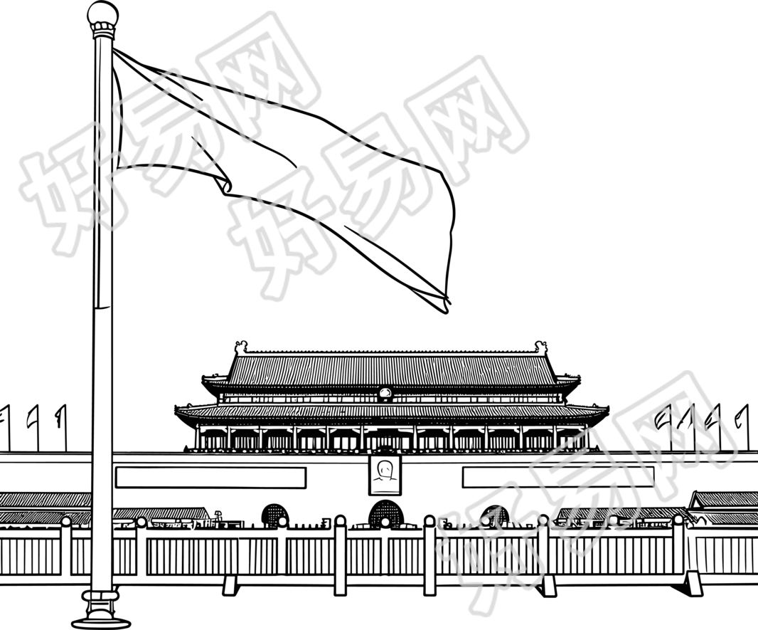 我爱祖国简笔画