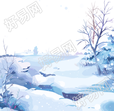 雪景透明背景插图