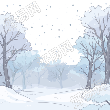 雪景手绘插图