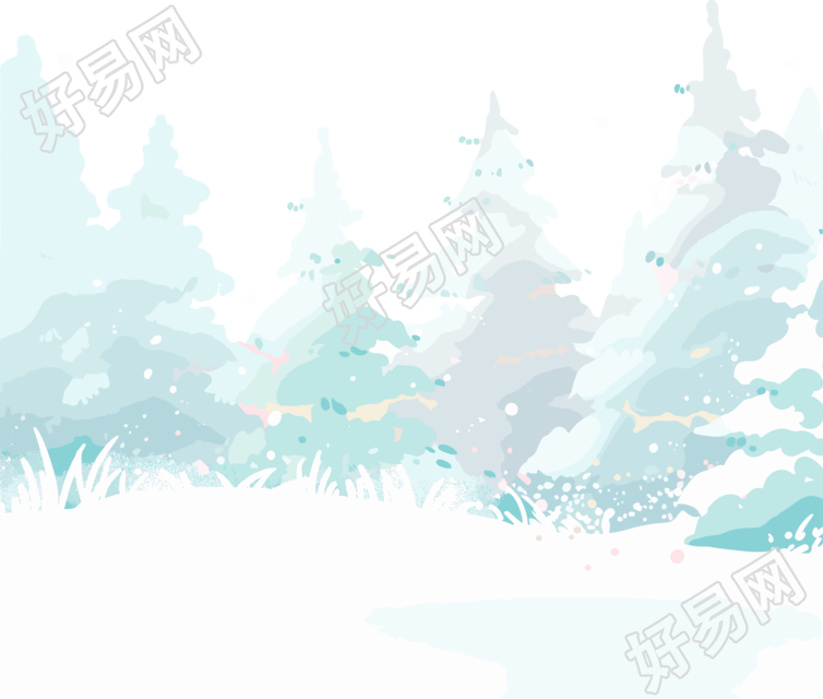 雪景插画设计素材