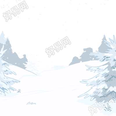 雪景手绘可商用插画