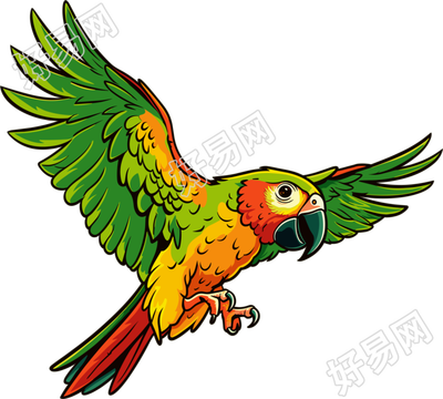 鹦鹉创意设计插图