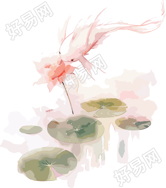 锦鲤荷叶高清图形素材