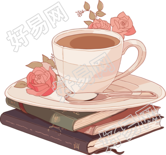 咖啡书籍图形素材