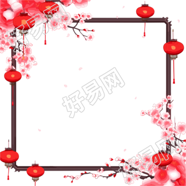 新年灯笼边框创意设计素材