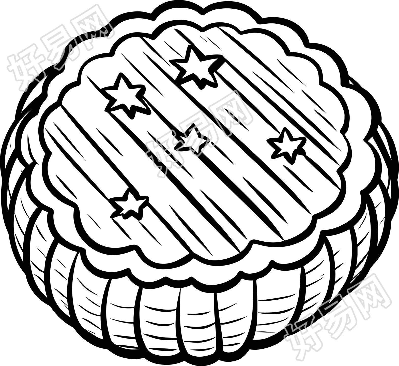 月饼的简笔画