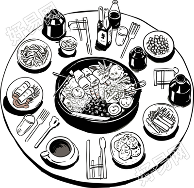 年夜饭简笔画