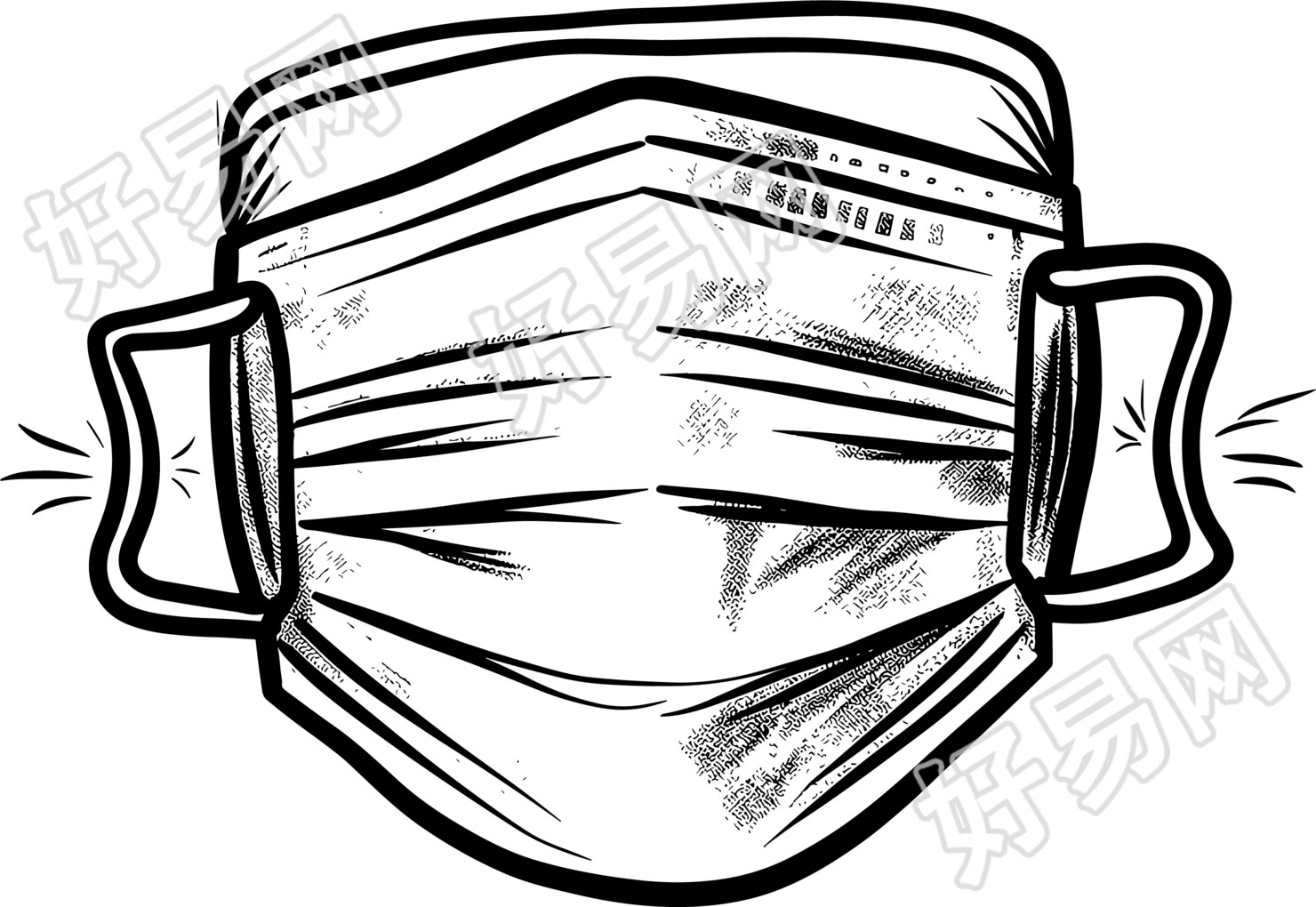 口罩简笔画
