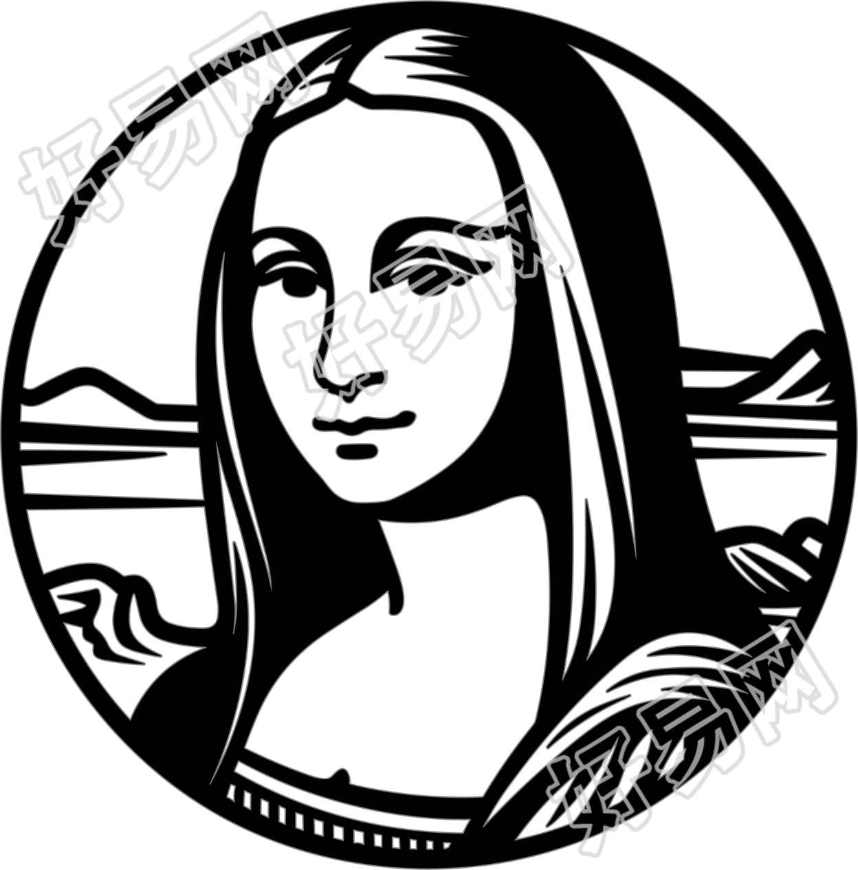 蒙娜丽莎简笔画