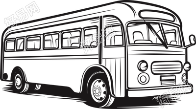 公共汽车简笔画