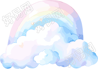 彩虹白云PNG插图