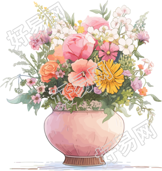 水彩花卉手绘素材