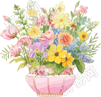 水彩花卉手绘插图
