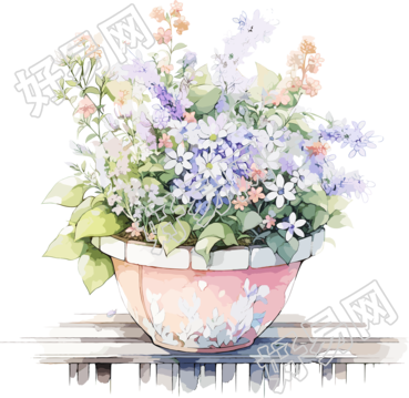水彩花卉创意设计元素