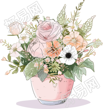 水彩花卉精美插画
