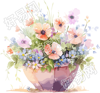 水彩花卉高清插图