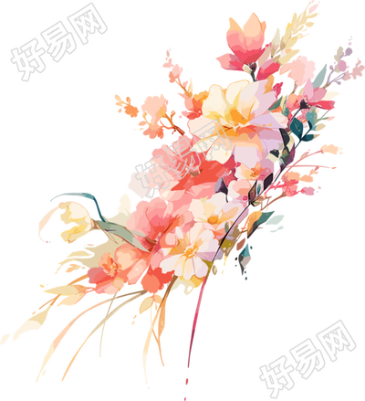 水彩花卉手绘水彩插图