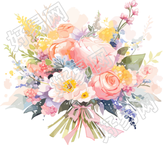水彩花卉美感插图