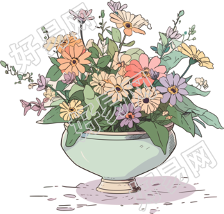 水彩花卉精致插图