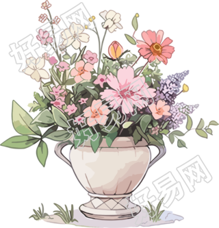 水彩花卉商业设计素材