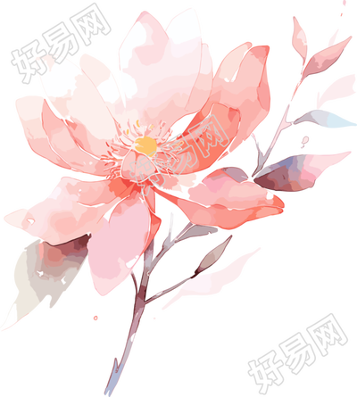 水彩花卉商业设计图形素材