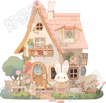 可爱小房子插画