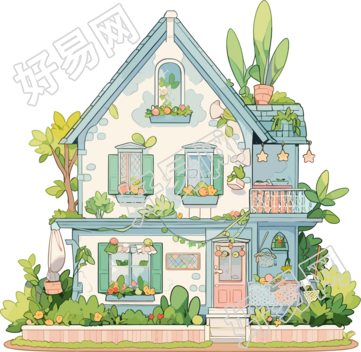 可爱小房子插画设计