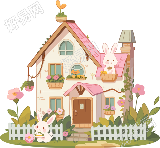 可爱小房子图形设计元素