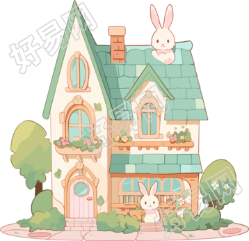 可爱小房子创意设计插画