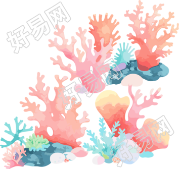 珊瑚图案商业设计元素