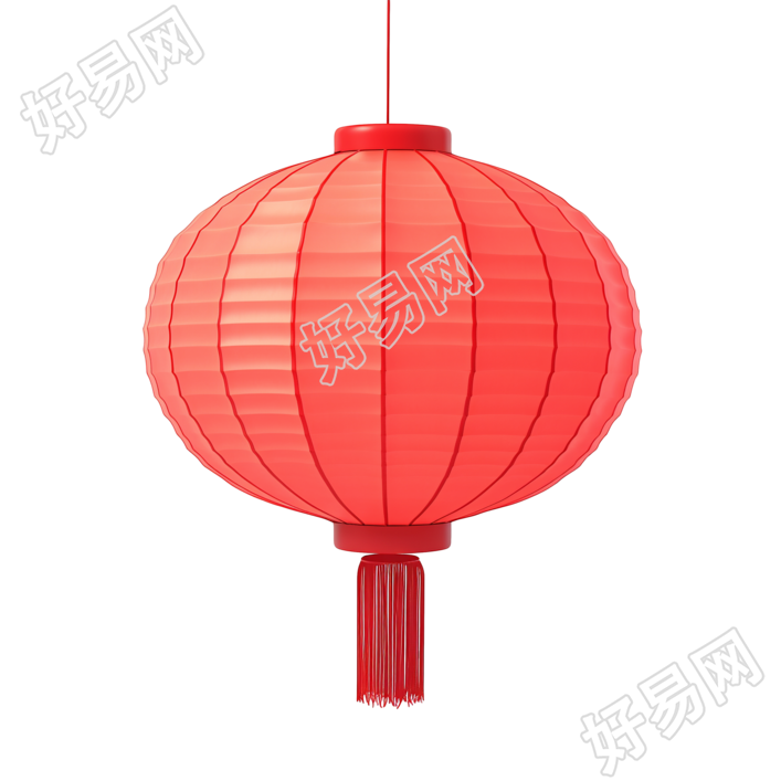 3D红灯笼透明背景插画