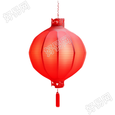 3D红灯笼春节插画