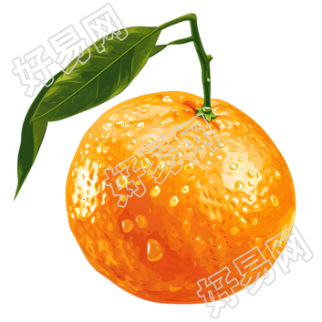 橙子简约白底素材