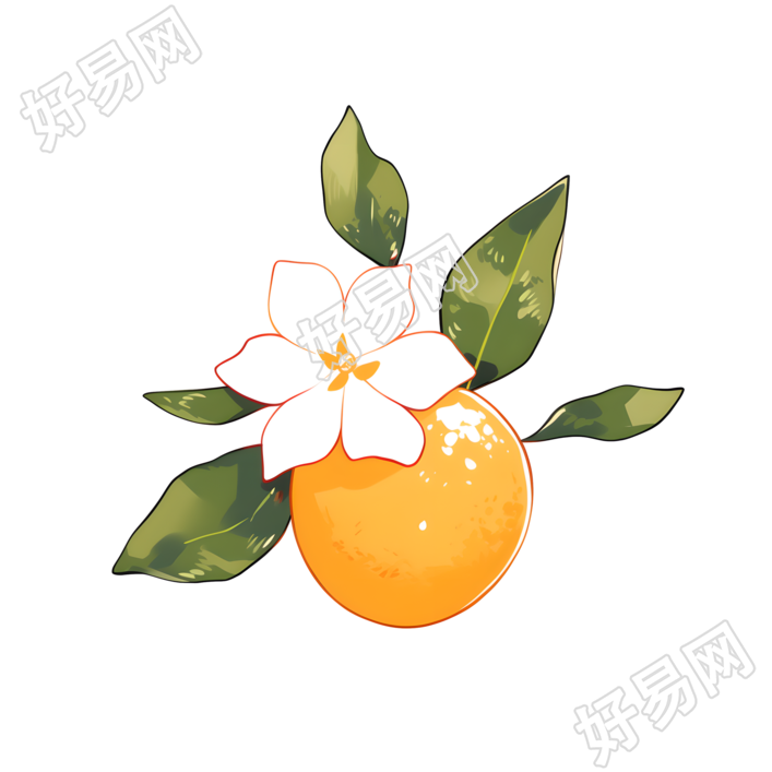 橙子创意图形高清插画