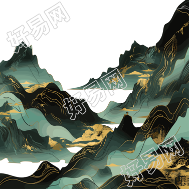 镀金国潮风山脉插图
