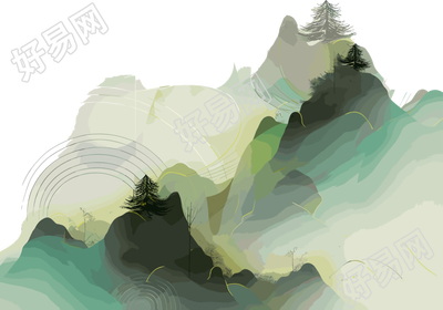 国潮风山脉图形设计素材