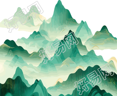 国潮风山脉商业设计元素