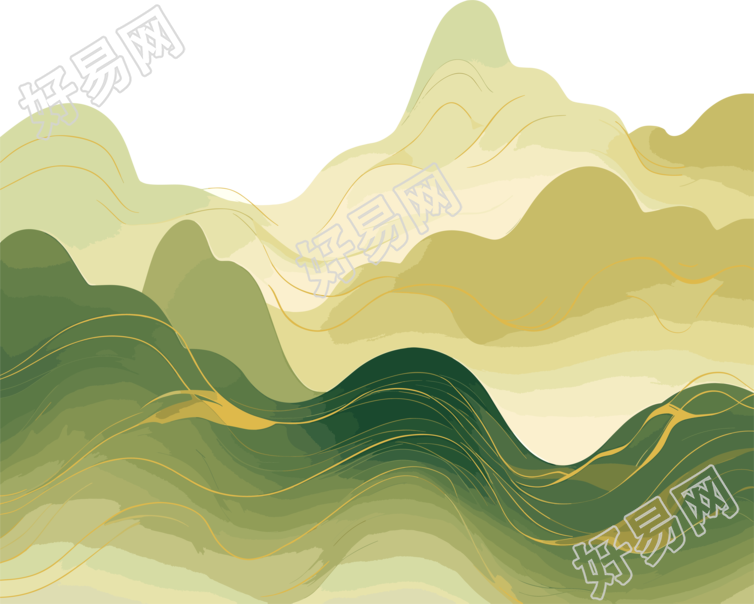 国潮风山脉高清插画