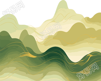 国潮风山脉高清插画